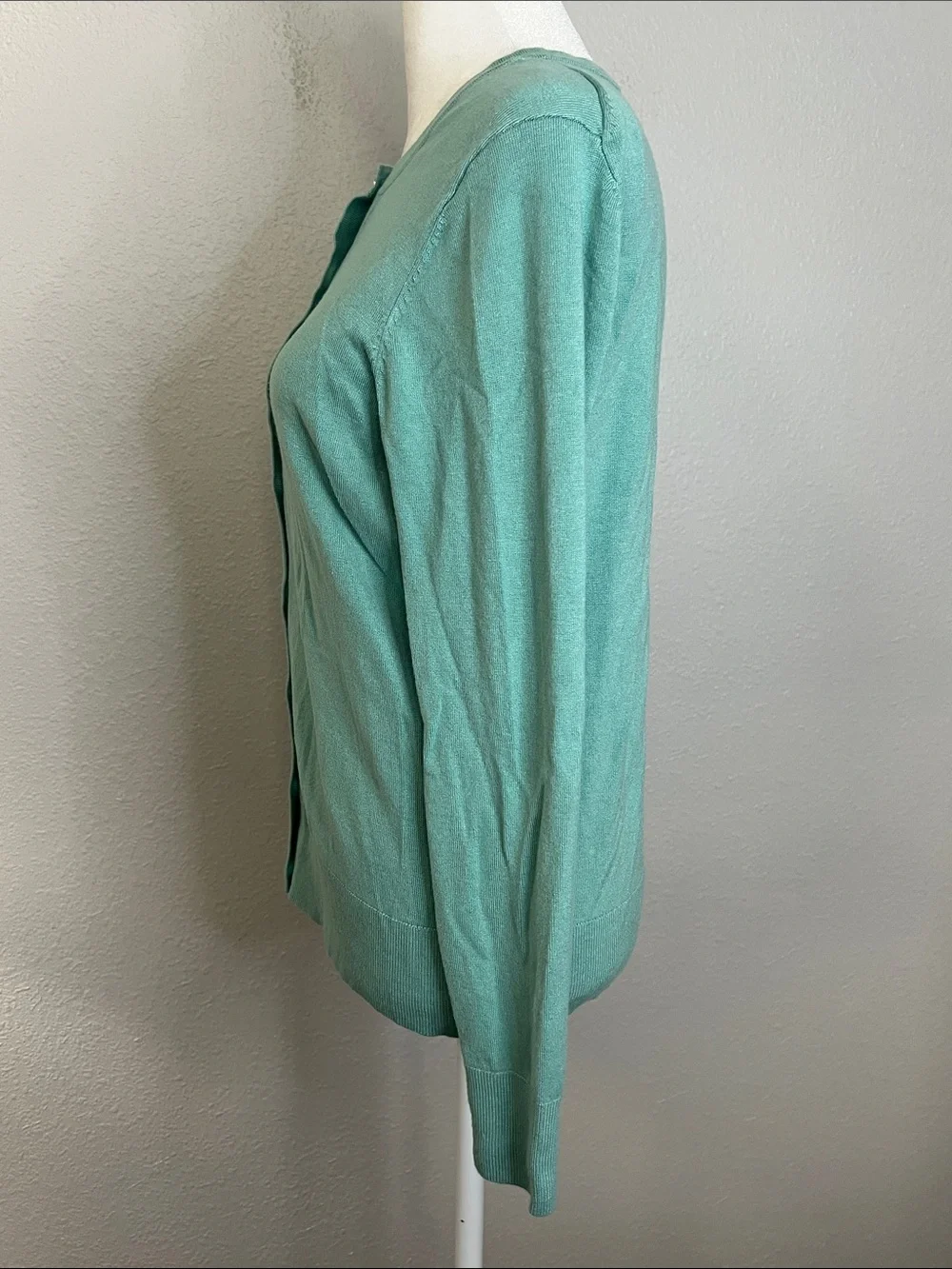 Charter Club Long Sleeve Cardigan Sweater Green Size Medium